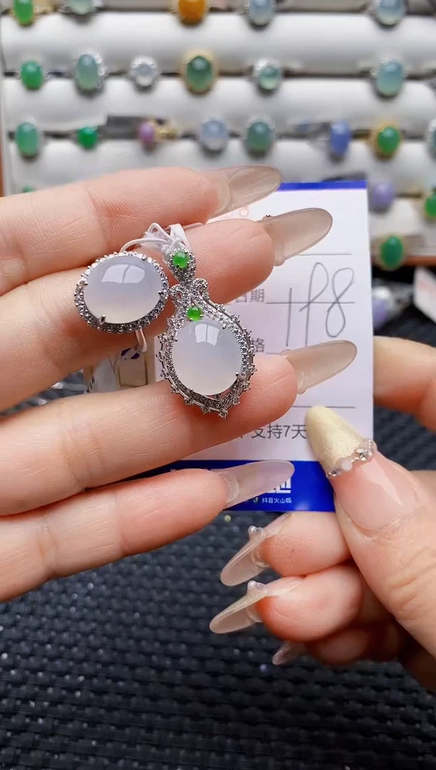 银S925镶嵌戒指翡翠0608