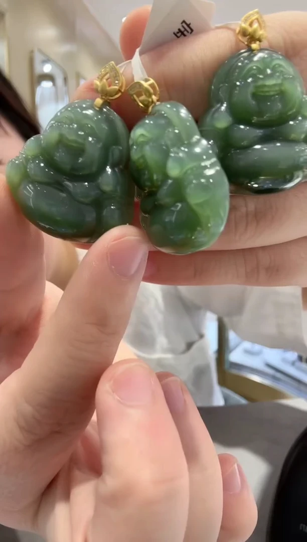 颈饰18K金镶嵌和田玉【112】多样性发一 佛公