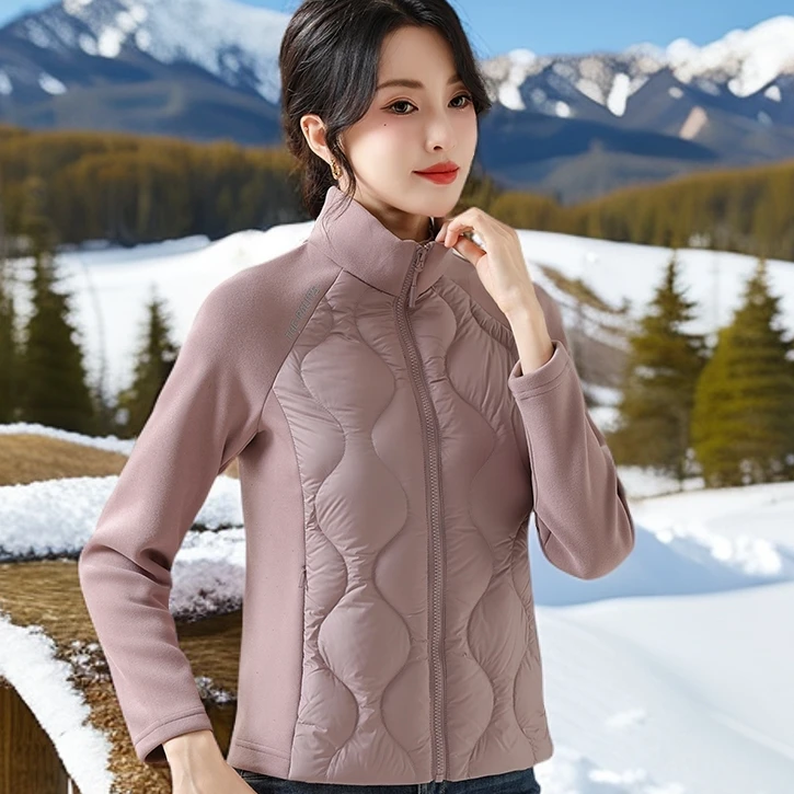 【现货90鹅绒】新款秋冬装加厚外套羽绒服珊瑚绒外套立领保暖轻便