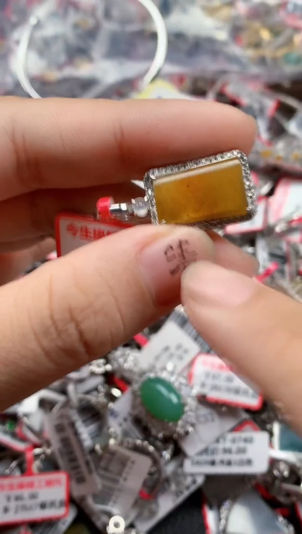 银S925镶嵌戒指翡翠天然A货缅甸翡翠