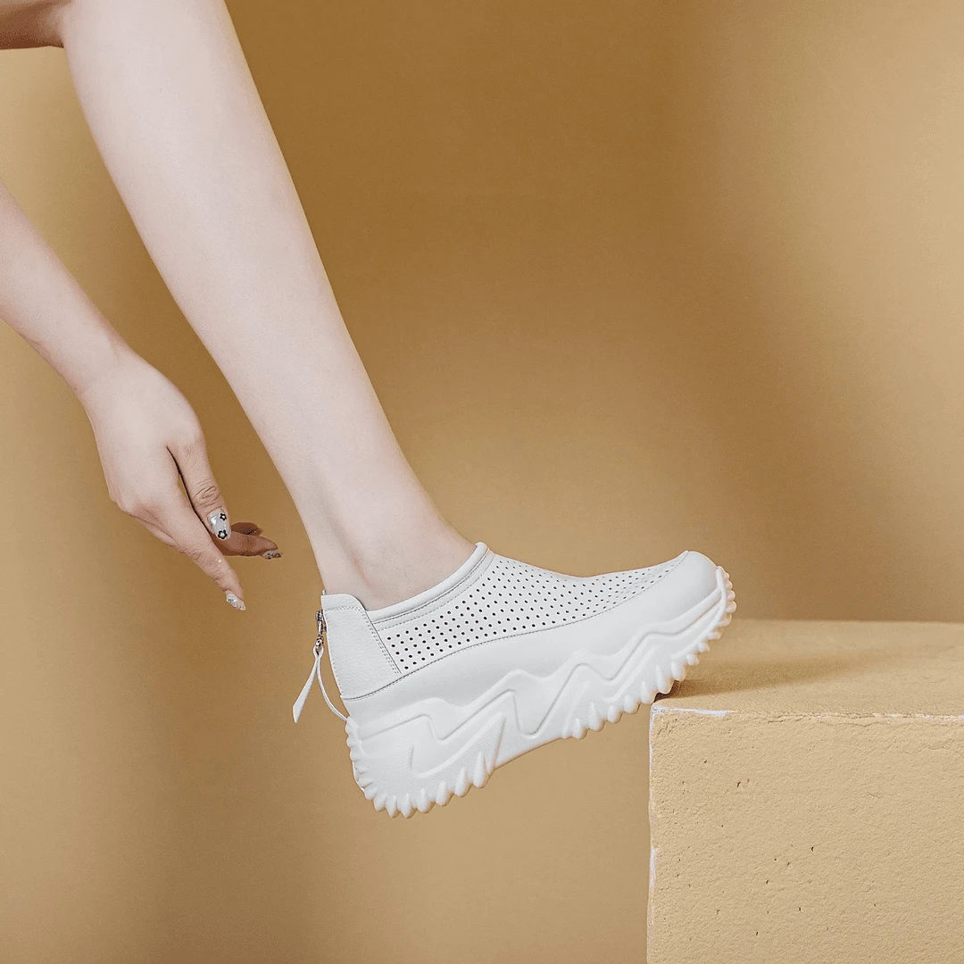 厚底包头凉鞋女外穿2025夏季新款镂空休闲透气罗马增高百搭妈妈鞋