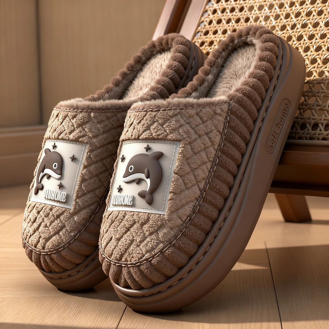 EVA大码加厚底加绒棉拖鞋男士冬天居家保暖防滑防臭情侣毛拖外穿