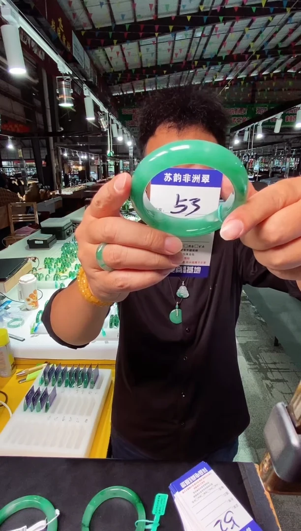 未镶嵌手镯石英质玉（非洲翠）59+
