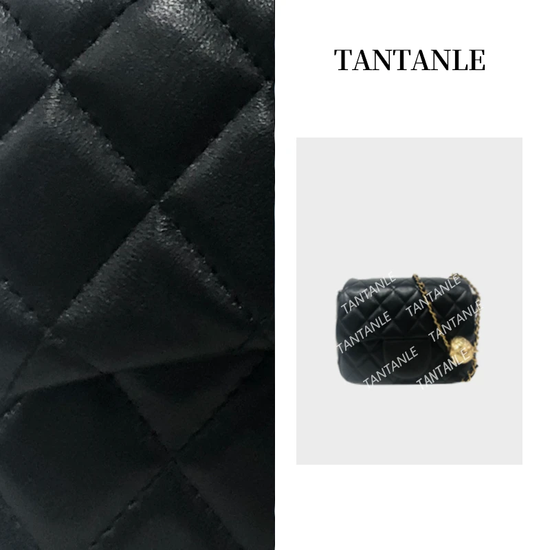 高定轻奢时尚单肩斜挎百搭经典黑色女包