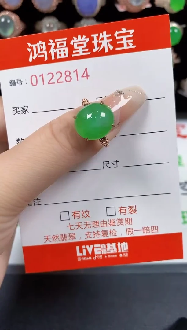 银S925镶嵌戒指翡翠2814