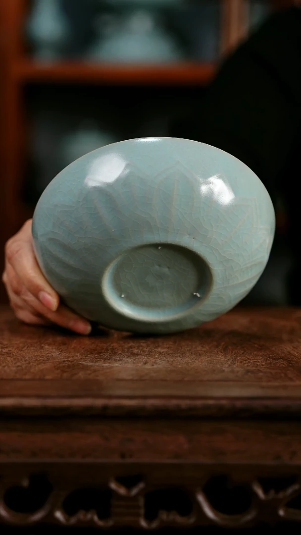 摆件陶 青霁汝窑仿古釉   1111微瑕
