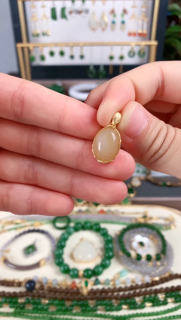 吊坠(不含链)银S925镶嵌和田玉1