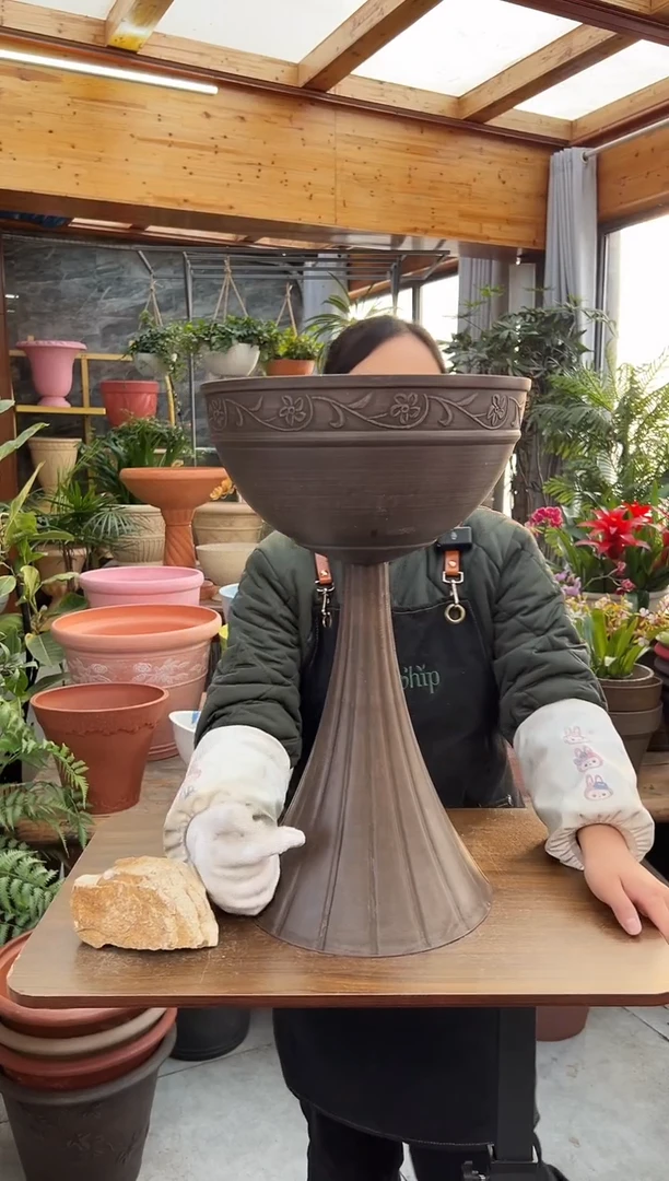 30.5*51/11NZ30/巧克力花纹浮雕可拆卸酒杯花盆