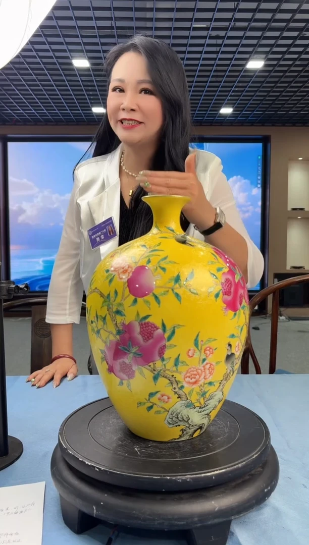 瓶B20/扒花鸟纹陶瓷瓶————