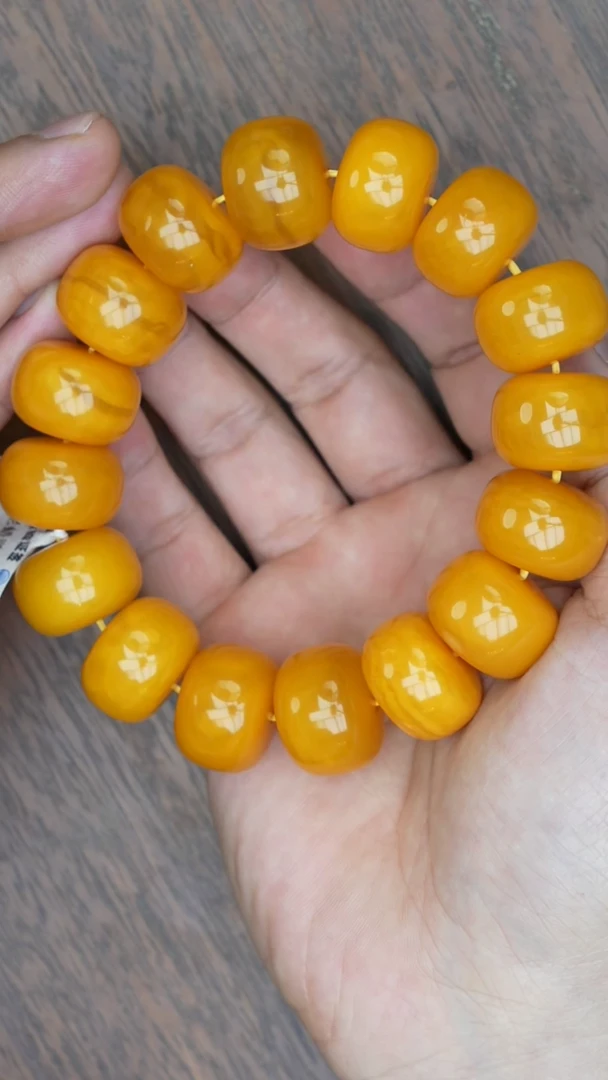 【闪购商品】琥珀裸石未镶嵌老蜡墩子手串