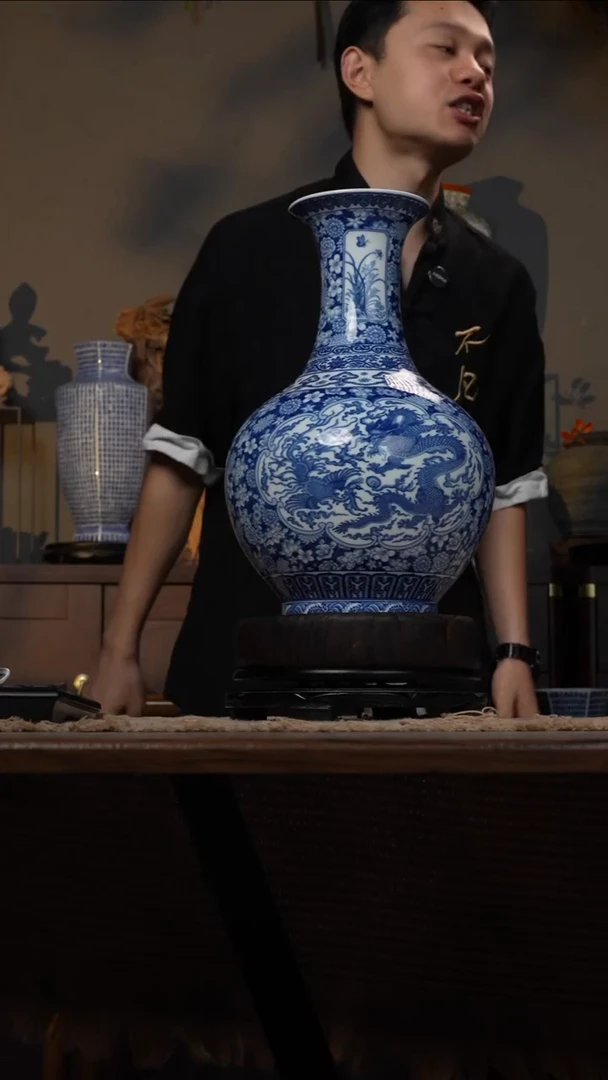 摆件WN问泥景德镇陶瓷花瓶摆件