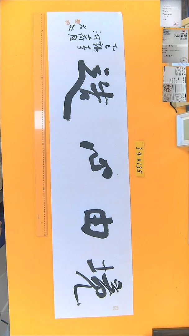 书法江孝龙书法四字吉语境由心造34*135