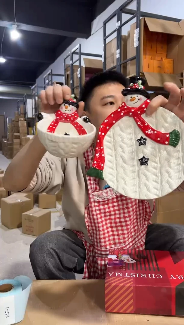 【闪购商品】杯原盒雪人碗加特雷西原盒雪人盘子2件套