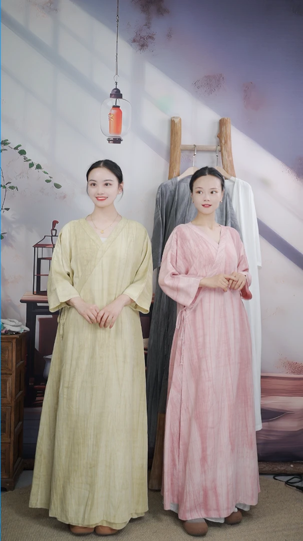 七初定制布衣2025夏季新款轻奢高级感修身汉服连衣裙