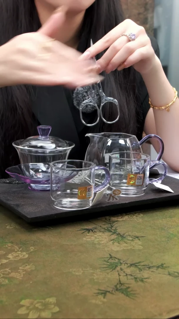 咏荷+棱然+逸杯一对浅紫+茶剪