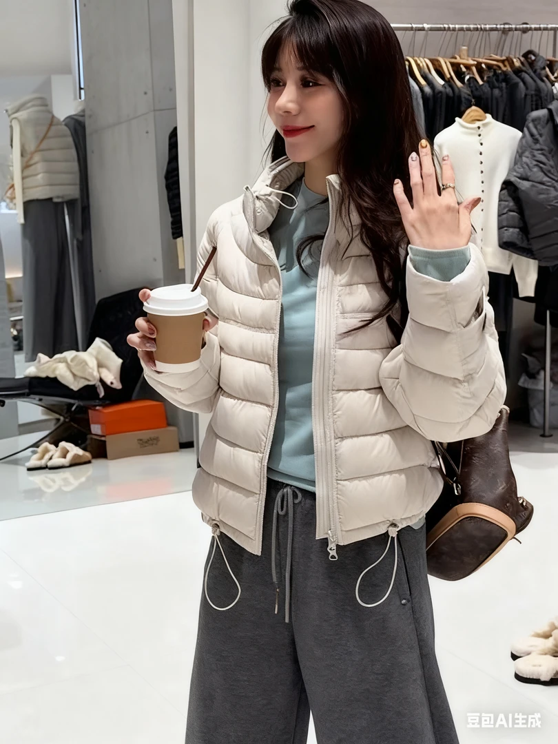 25年爆款棉服外套森系薄款立领纯色防水常规极简风仙女风休闲风