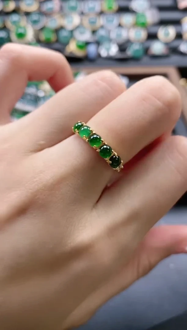 【闪购商品】翡翠戒指银S925镶嵌5151-15