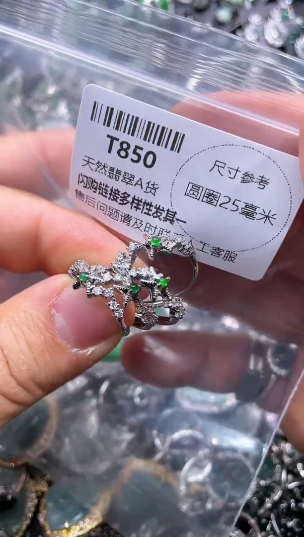 【闪购商品】翡翠颈饰未镶嵌T850戒指 多样性发其二
