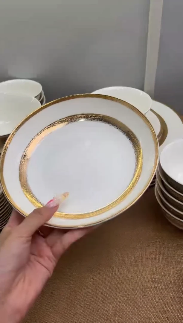 瓷片8寸深菜盘2个一单