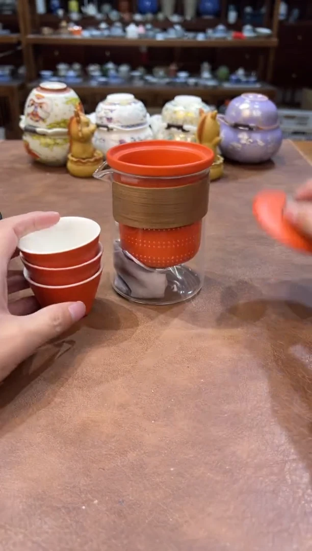 真的很便宜超好看会开片的旅行茶具