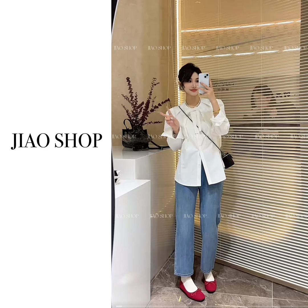 【JIAO SHOP】春季新款韩系领结衬衫