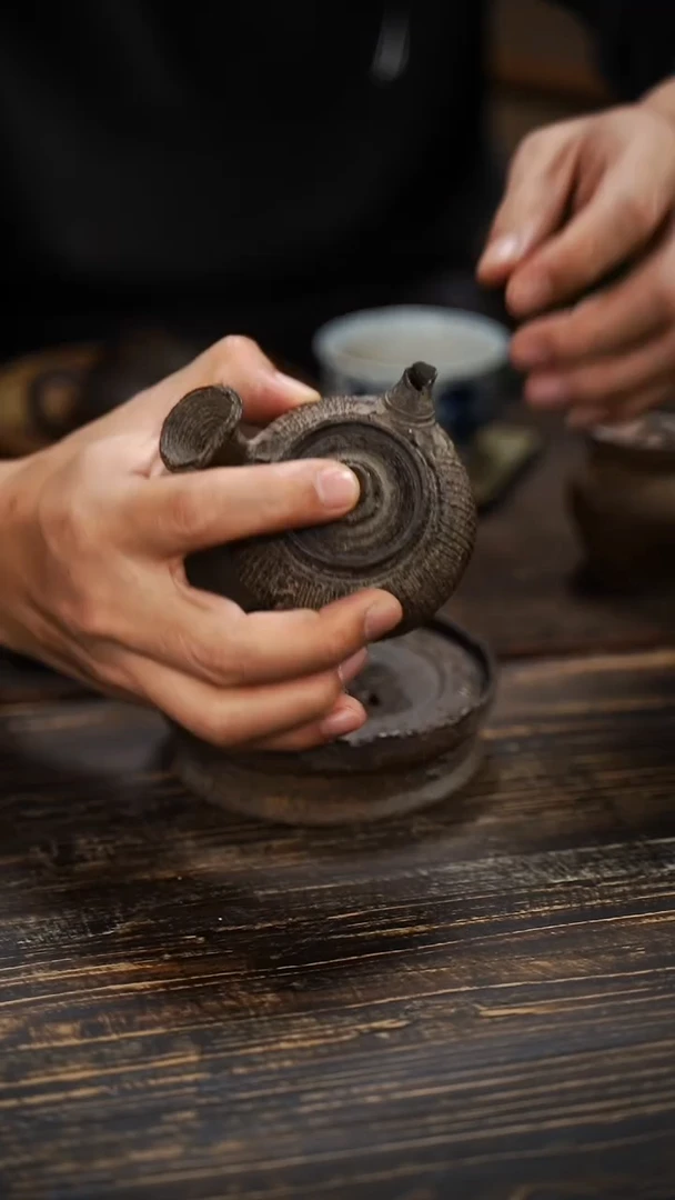 全手工制作  南蛮  侧把壶