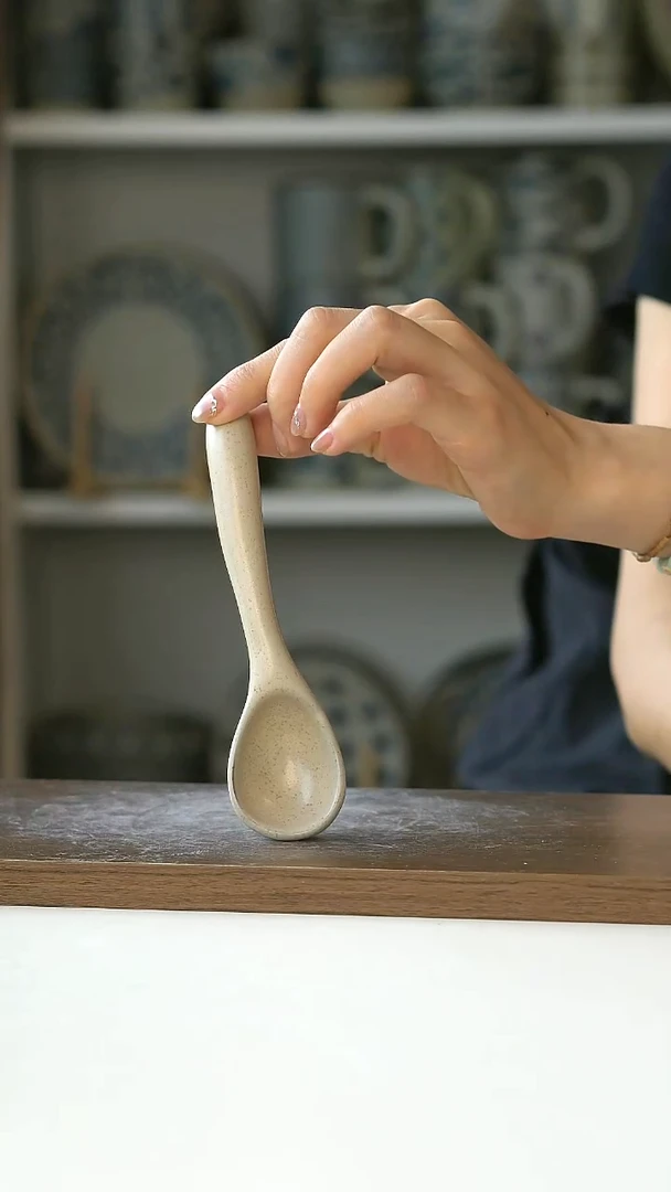 Hitable奶油杏长柄勺15cm@4-2@