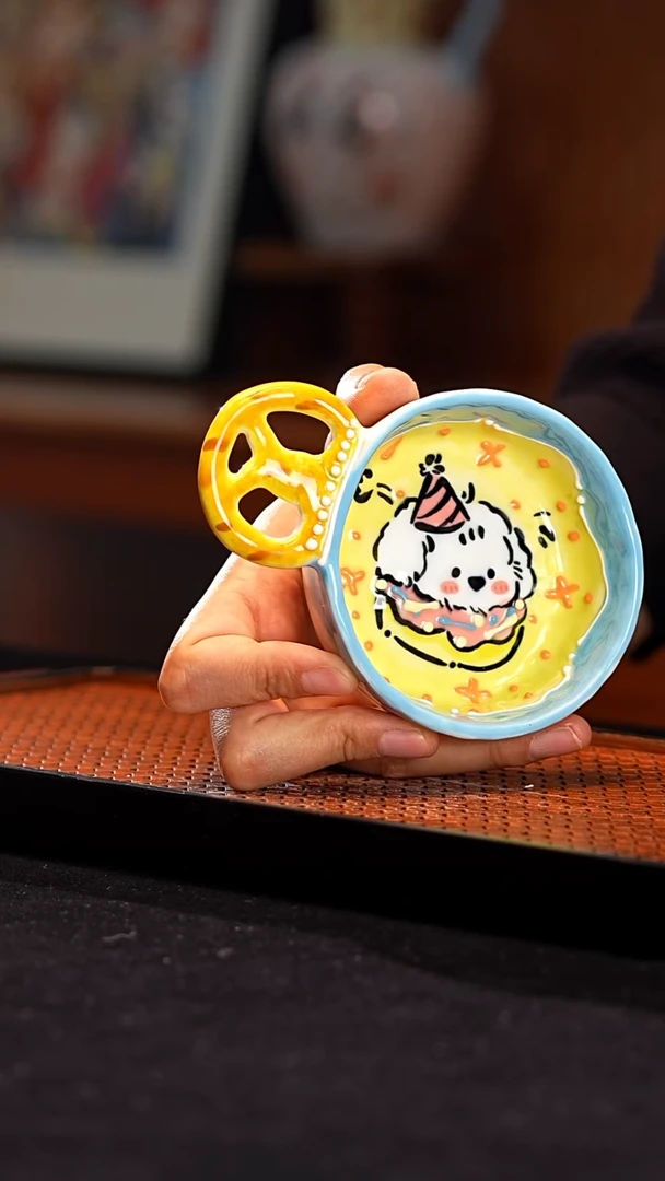 摆件景德镇釉下彩手绘设计师款陶瓷