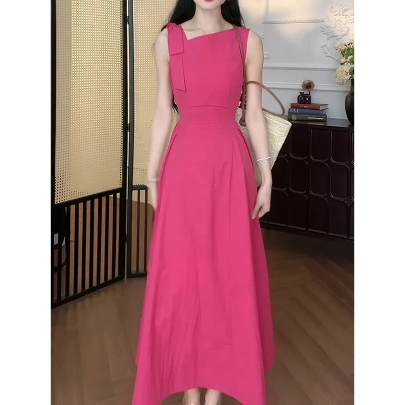 2025夏季新款甜美减龄出游小众设计连衣裙收腰法式显瘦褶皱裙子女