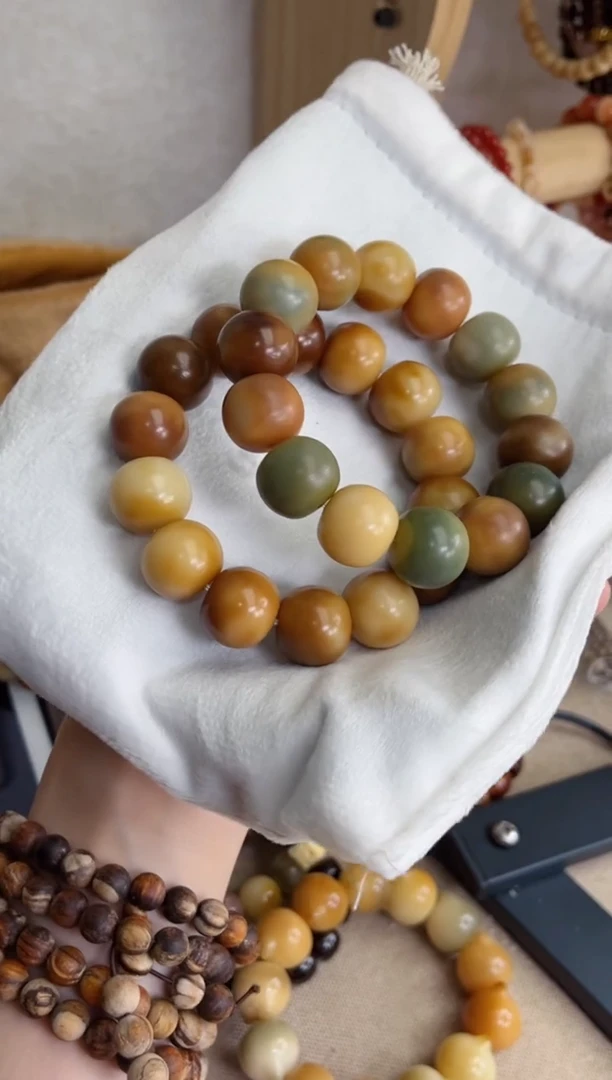 菩提根/象牙果手串q60干磨青芒苹果16*18瑕疵不补随机