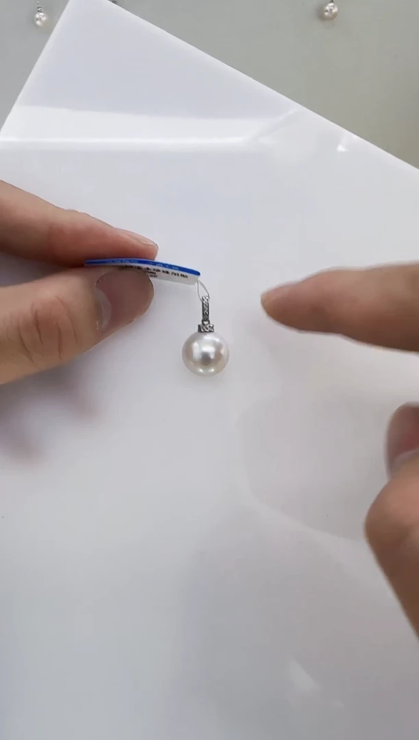 银S925镶嵌淡水珍珠DA曼塔珍珠吊坠12-13 b639