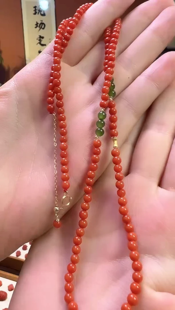 项链未镶嵌南红玛瑙木*妤南红项链4mm