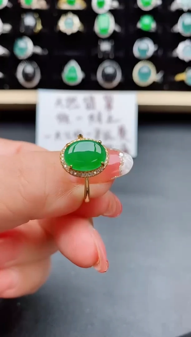 【闪购商品】翡翠戒指银S925镶嵌0800