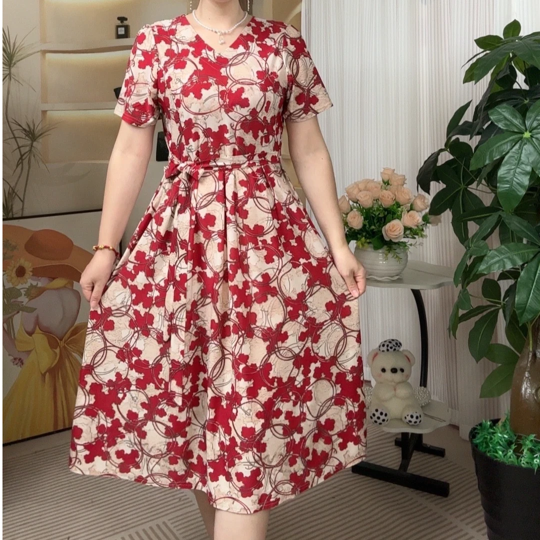 夏季新款气质减龄显瘦时尚漂亮妈妈装连衣裙