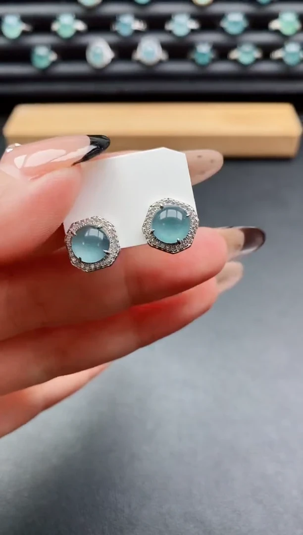 银S925镶嵌戒指翡翠1