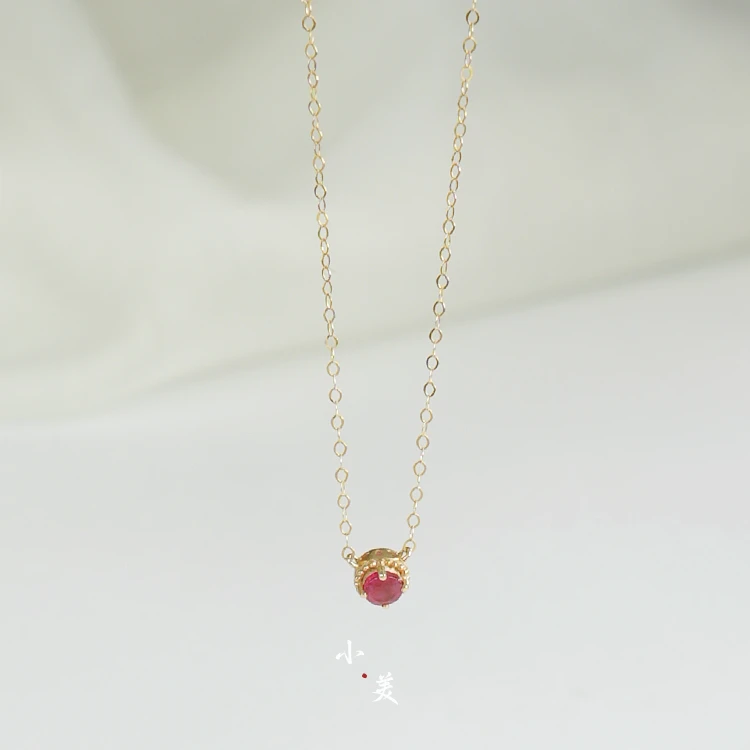 18K金红宝石泡泡锁骨链项链（多样性发货）G80607