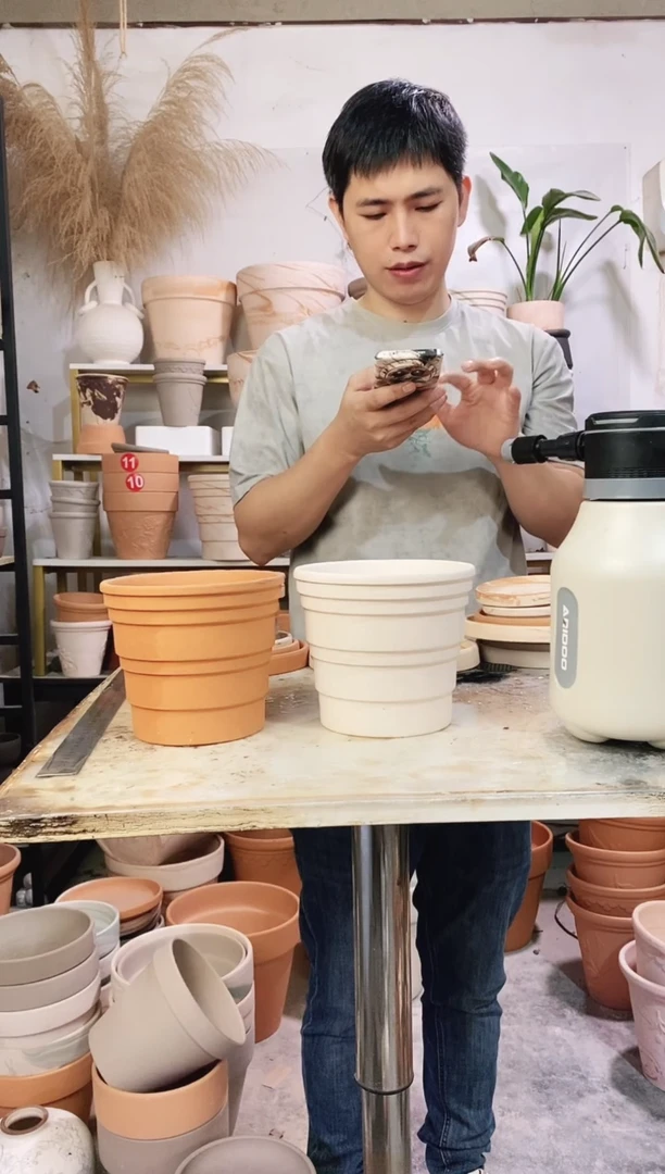 16*14竹节一红一白组合 2盆无托