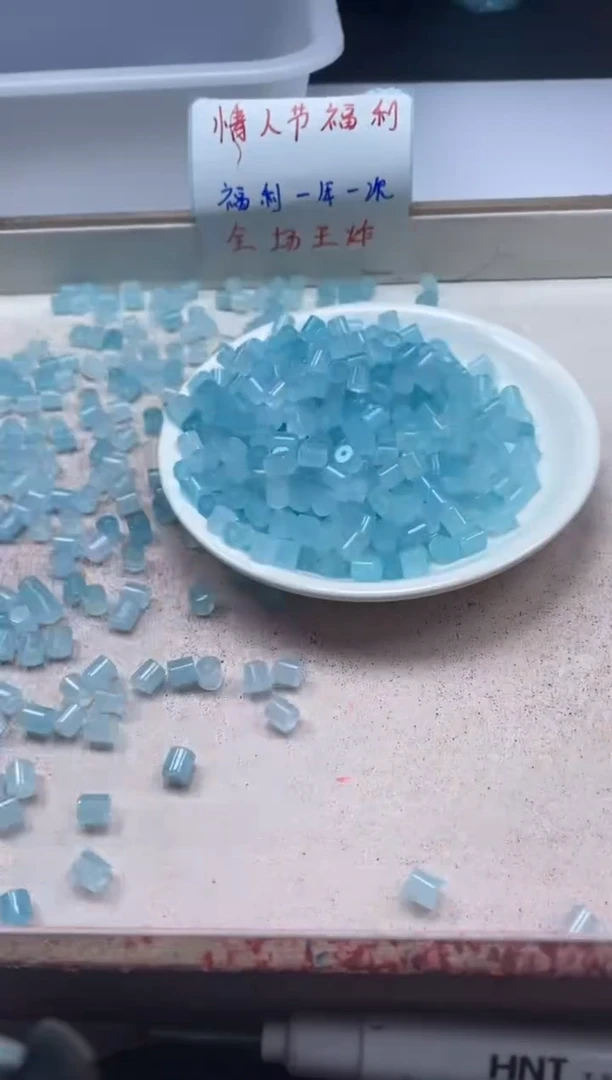 【闪购商品】玛瑙/玉髓颈饰未镶嵌w2265海蓝宝玛瑙桶珠5*5mm*30