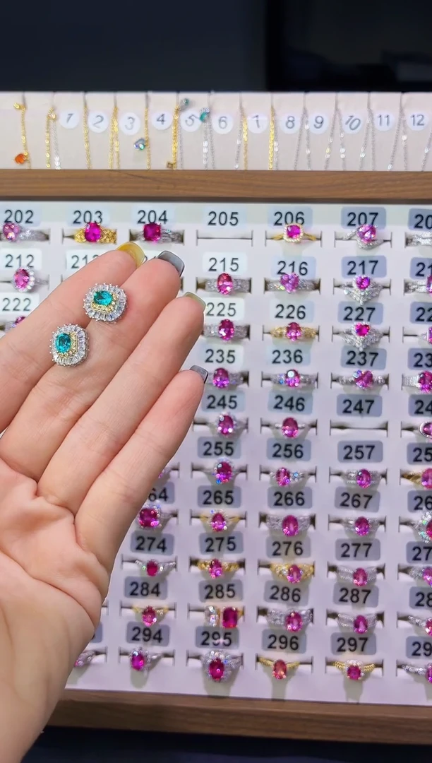 碧玺耳钉银S925镶嵌0000