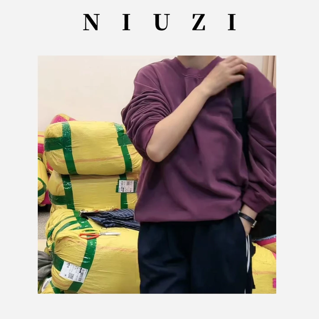 NIU ZI 净版圆领卫衣#301”中国制造“
