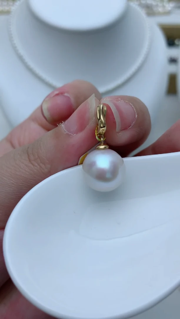 淡水珍珠银S925镶嵌颈饰e68