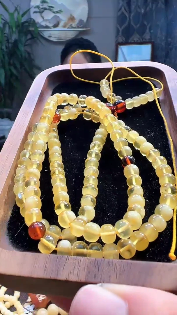 未镶嵌颈饰蜜蜡6+蜜蜡老型多圈108