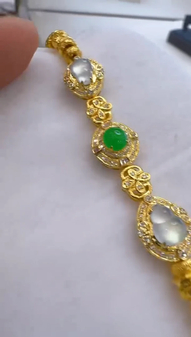 18K金镶嵌手链翡翠多样性团购发一件