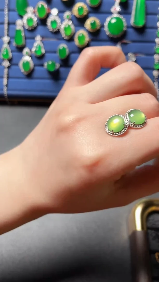 银S925镶嵌和田玉珠宝半成品99