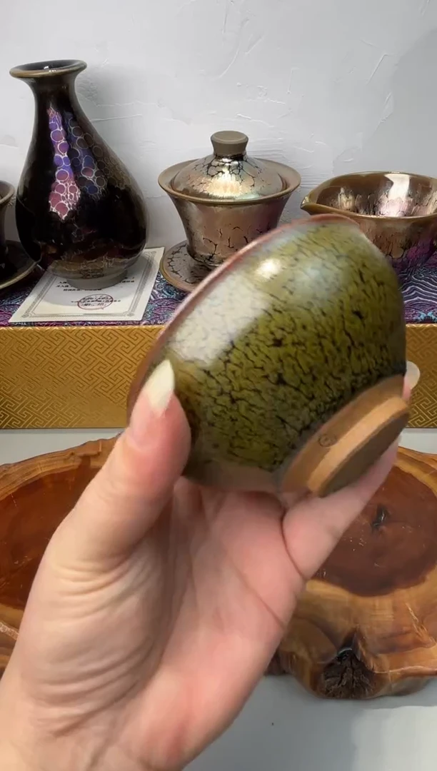 茶盏春申阁福利1只率鹧鸪束口盏