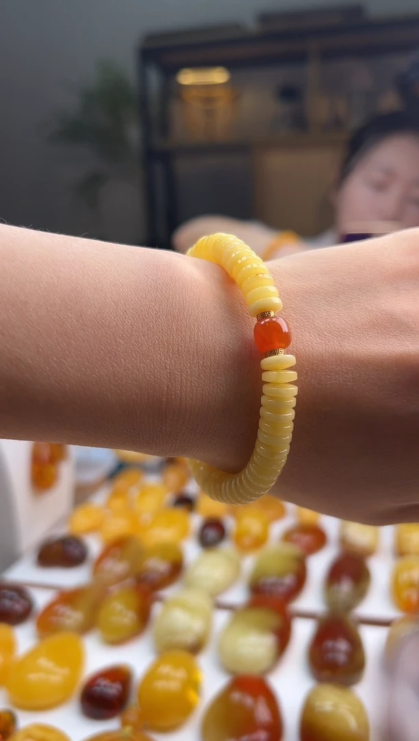 手串琥珀银S925镶嵌精品蜜蜡diy手串