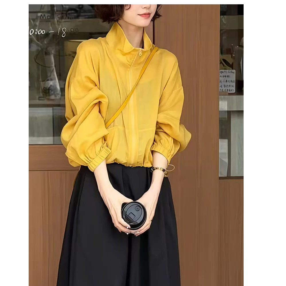 2025新款显瘦防晒衣韩版时尚气质百搭短款外搭防紫外线立领防晒服