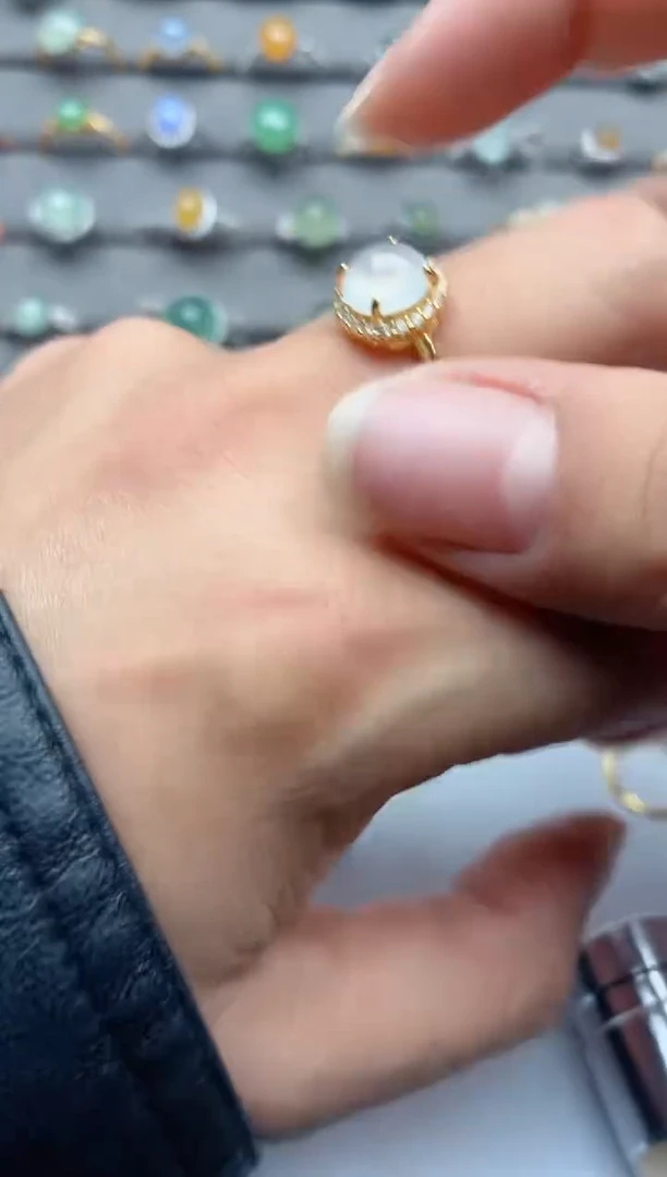 银S925镶嵌戒指翡翠.