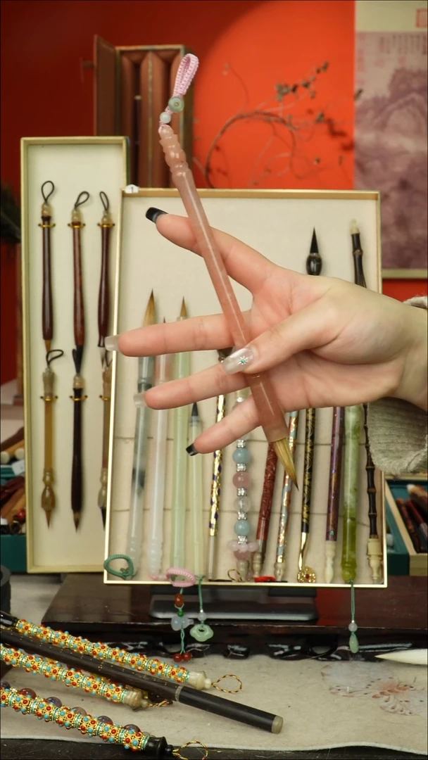 359号闪孤品高货毛笔链接 清水试笔 蘸墨不退