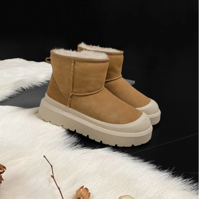 韩版冬季短靴女厚底防滑保暖百搭休闲雪地靴W2480330-02